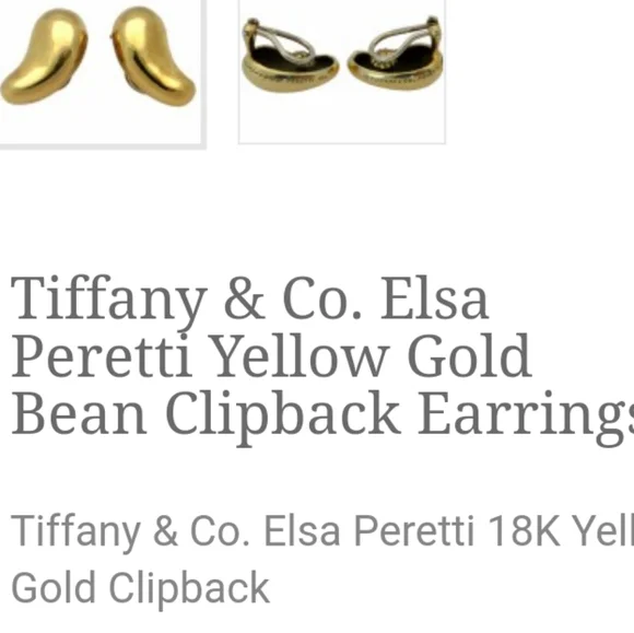 18K Tiffany & Co. Larger Elsa Peretti Yellow Gold Clip Back Splendid Earrings - Picture 7 of 8